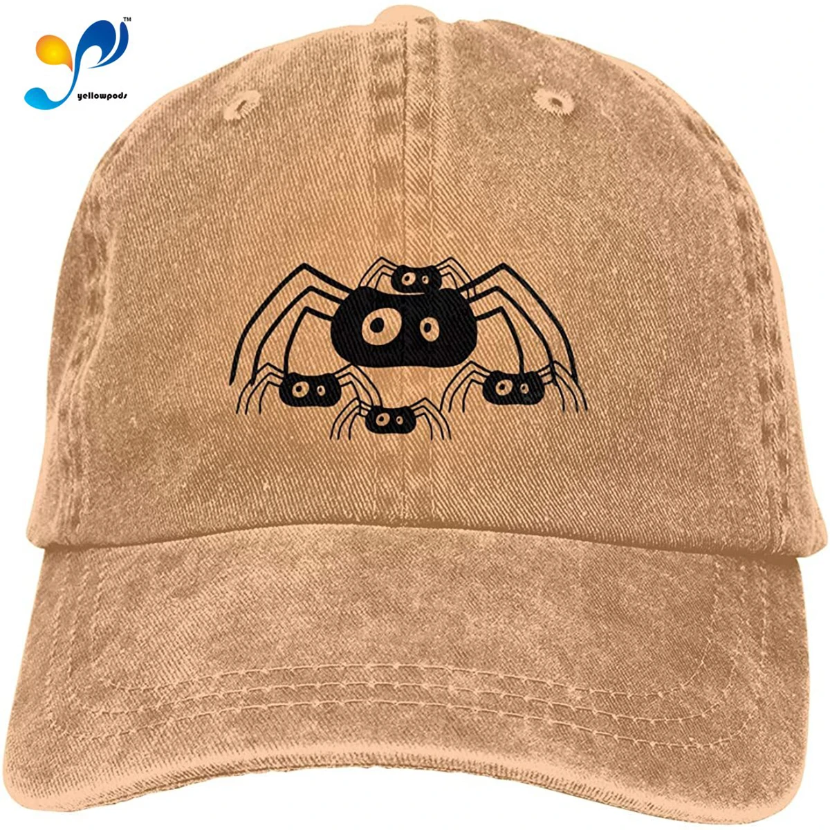 

Unisex Spider Many Children Vintage Washed Twill Baseball Caps Adjustable Hat Funny Humor Irony Graphics of Adult Gift Natural