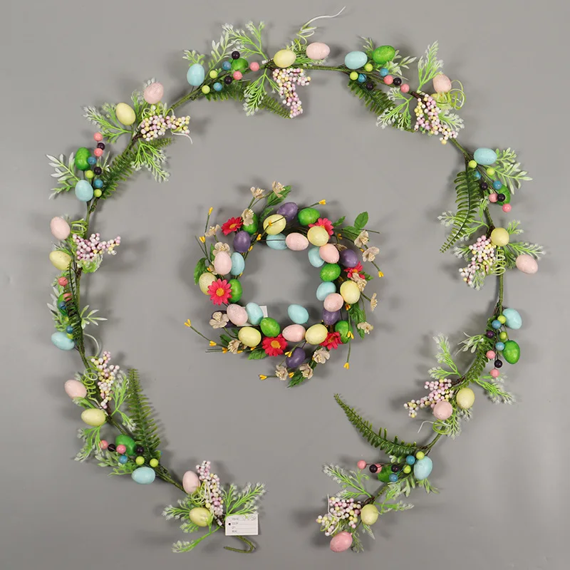 Пасхальное украшение 2022 искусственный цветок пасхальное яйцо венок имитация