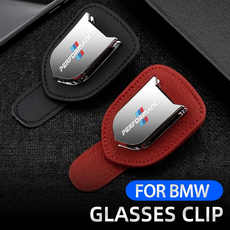Cowhide Car Storage Clip Mini Sunglass Fastener Ticket Clip for BMW Car Vehicle Sun Visor Eyeglass Holder Interior Accessory