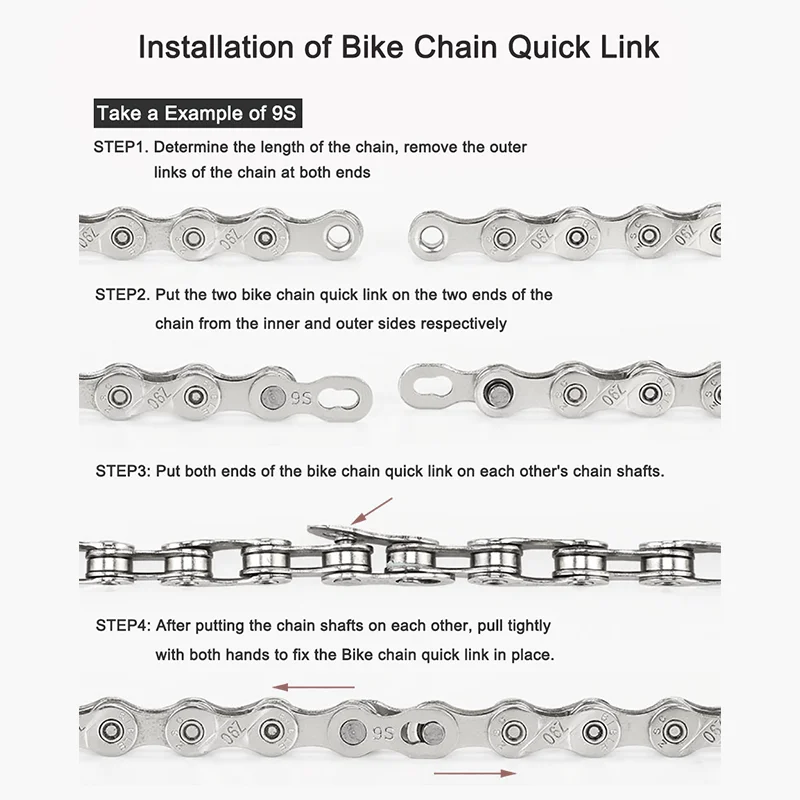 Комплект замков для велосипедной цепи комплект из 5 звеньев быстрого крепления