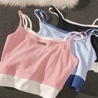 sexy knit tank top patchwork crop tops women summer camis backless camisole fashion casual y2k clothe female sleeveless tee vest