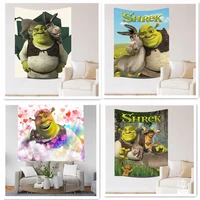 shrek modern tapestry posters canvas painting backdrop wall art picture print for bedroom living room home hanging cloth decor