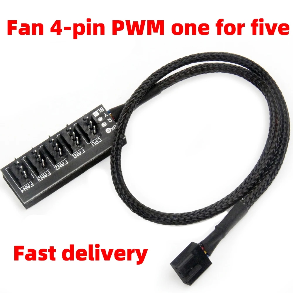 

5pcs/pack Fan HUB 40cm 1 to 5 4-pins Molex TX4 PWM CPU Cooler / Case / Chasis Cooling Fan Power Cable Hub Splitter Adapter