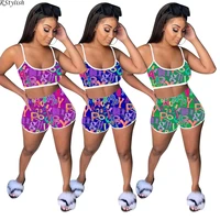 rstylish two piece set women tracksuit summer outfits letter print crop top and biker shorts sweat suits fitness matching sets