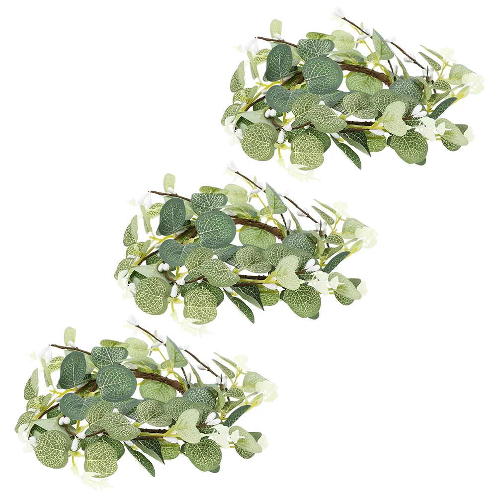 

3Pcs Wedding Rings Eucalyptus Ring Artificial Wreath Mini Eucalyptus Wreaths