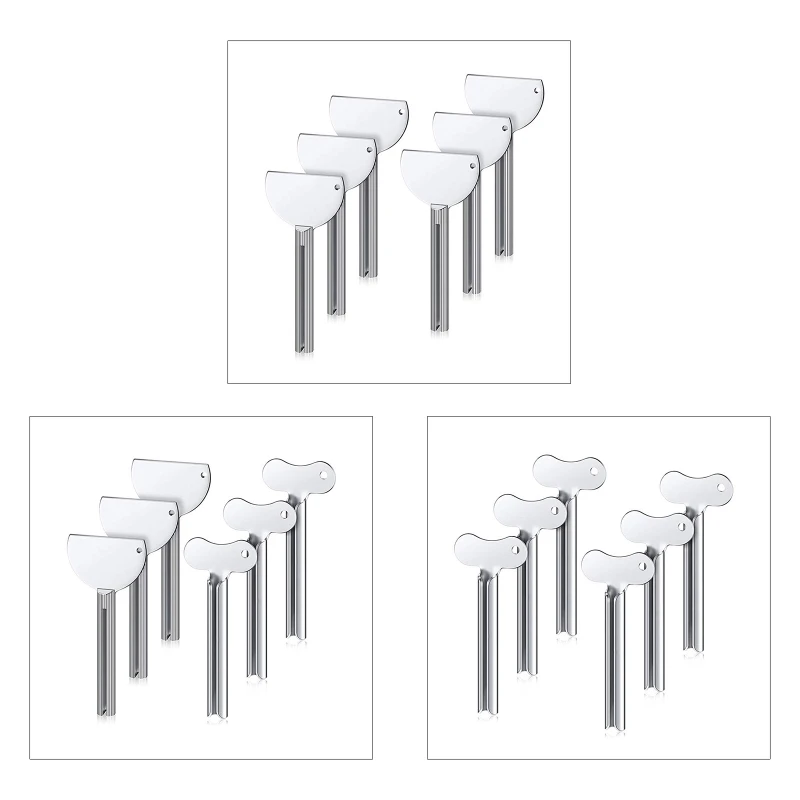 

Metal Toothpaste Extruders 6 Pcs Stainless Steel Hair Gel Hand Cream Dispenser