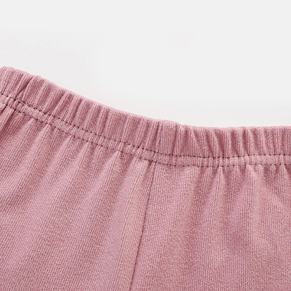 Детские однотонные пижамные комплекты с плюшевой подкладкой и средним