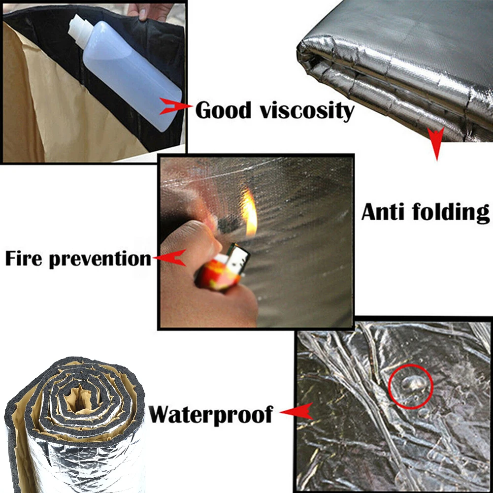 

100x40cm Car Sound Proofing Deadening Heat Closed Cell Foam Noise Vibration Insulation Cotton For Cars Interior Car Accessories