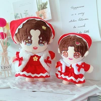 20cm15cm dolls clothes lovely red dress outfit christmas new year gift toys accessories kids adults change dressing game