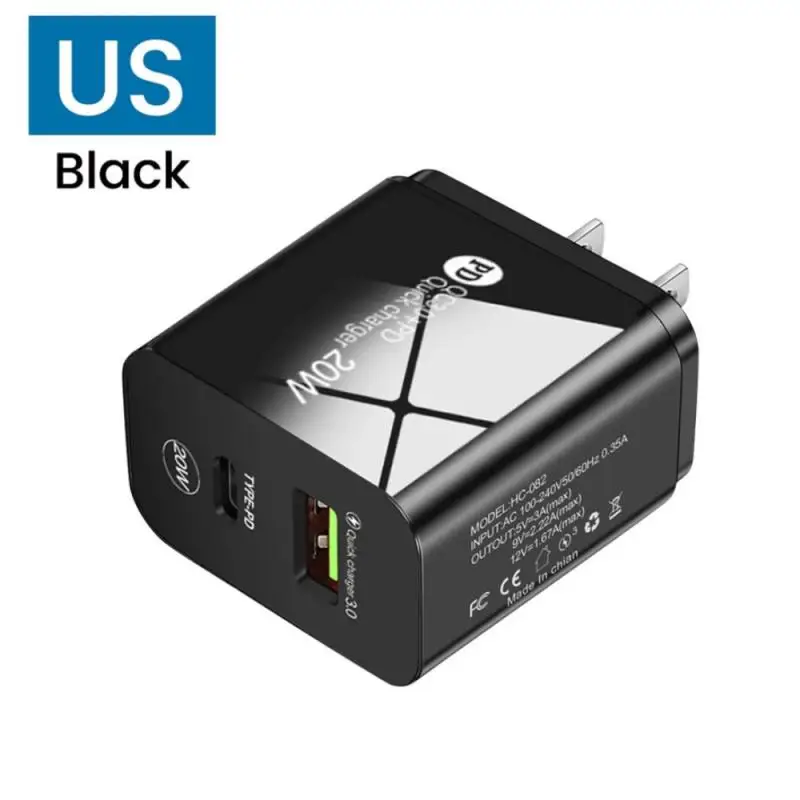 

2.4A Charging Head Type-c Adapter PD+USB Travel Charger PD 12W Mobile Phone Charger For IPhone Samsung Xiaomi Charger