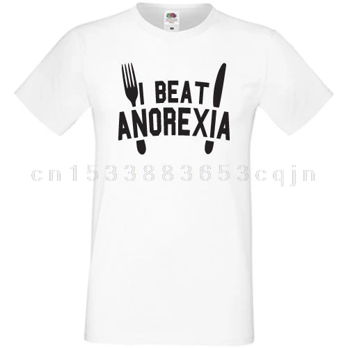 Футболка I Beat Anorexia футболка женская скинни диета подарок на полную еду новые