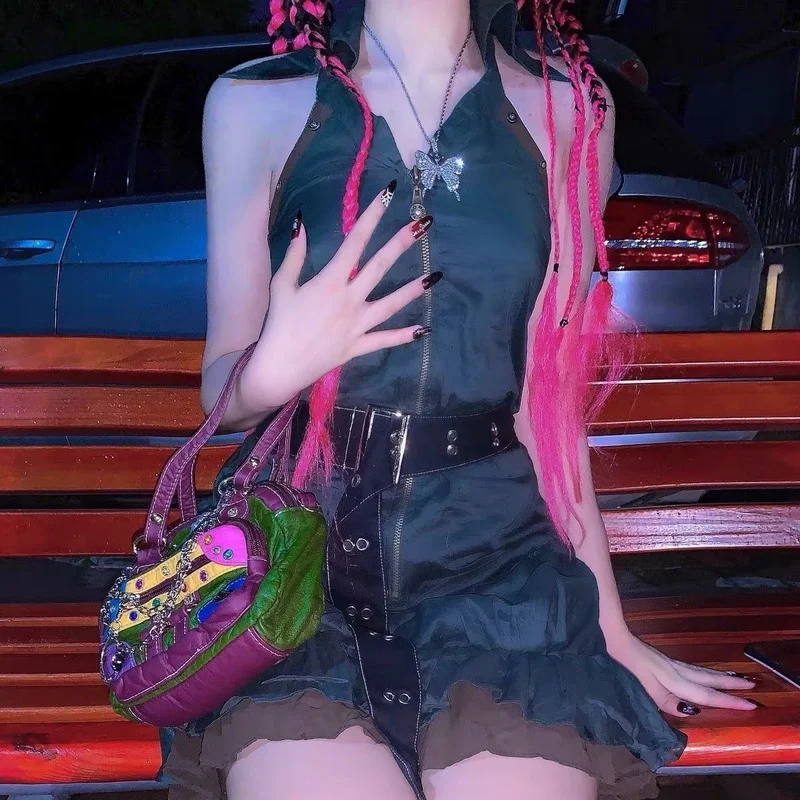 Xiuya Готическая сумка через плечо для женщин 2022 японский Harajuku Y2K сумки женские