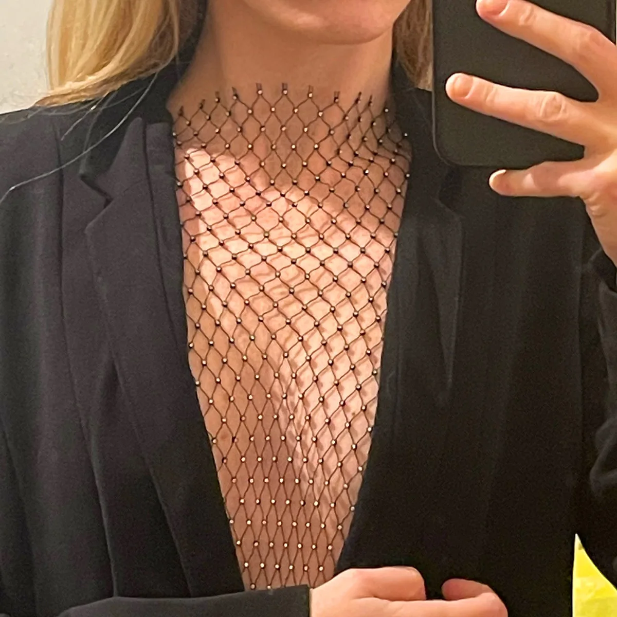 Сексуальный женский жилет-сетка для рыбалки XIKH стразы ажурная сетка без рукавов