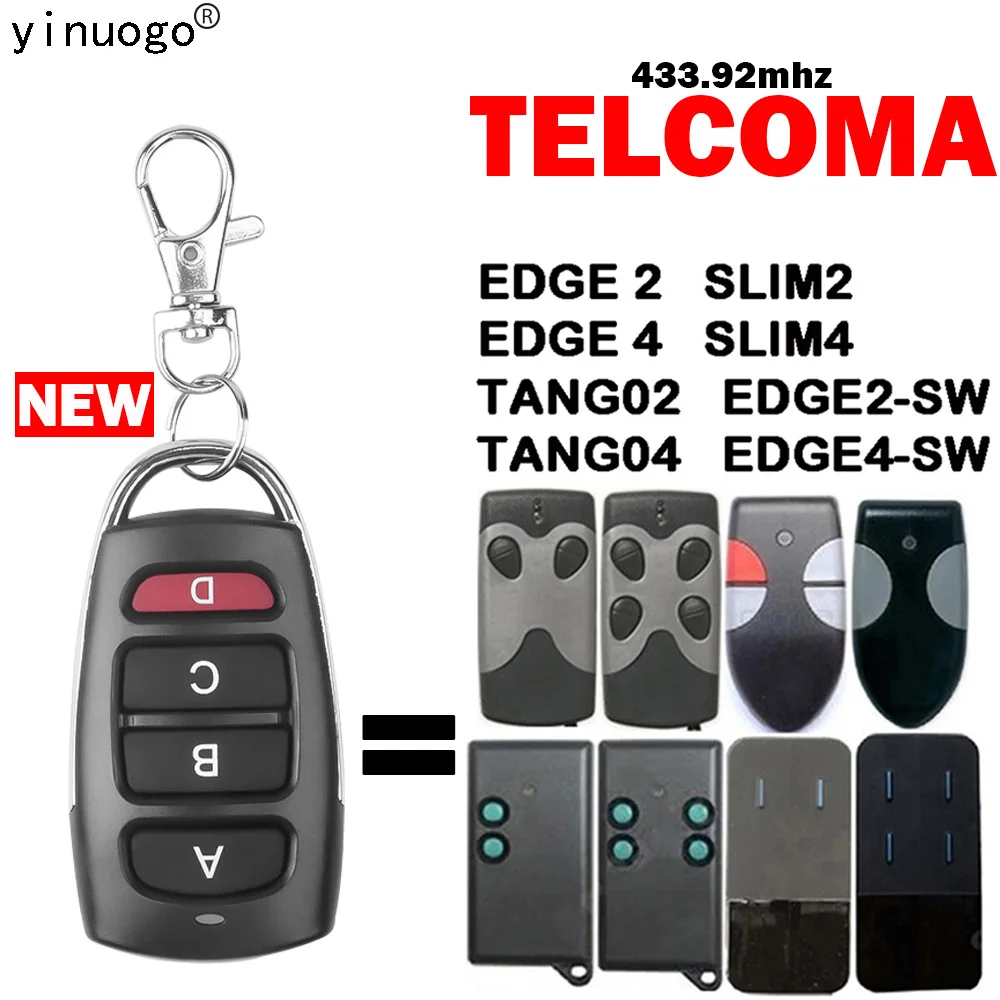 

TELCOMA EDGE 2 4 SLIM2 SLIM4 TANG02 TANG04 EDGE2-SW EDGE4-SW Remote Control Garage Door 433.92MHz Fixed Code Clone Controller