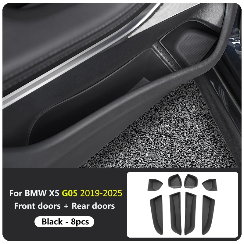 

Для BMW X5 G05 2019-2025 ящик для хранения боковых дверей автомобиля TPE передняя и задняя дверь автомобиля слот-органайзер лоток-органайзер аксессуары для интерьера