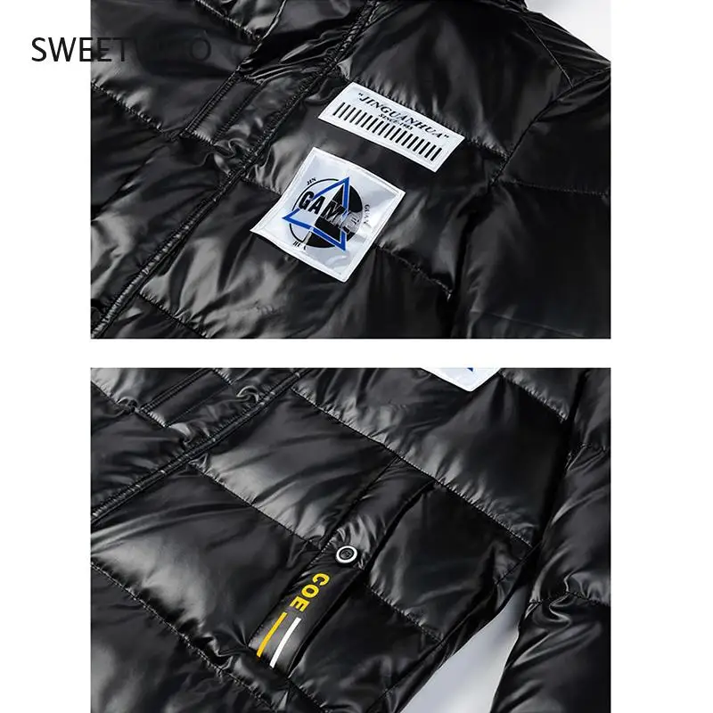 Winter Male jacket warm fashion Hip hop Streetwear men's winter parka letter printing coat quality men's down jackets brand