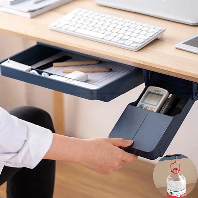 

Under Table Drawer Hidden & Secret Space Large Capacity High Load-bearing Self-adhesive Stationery Sundries Cabinet Organizer