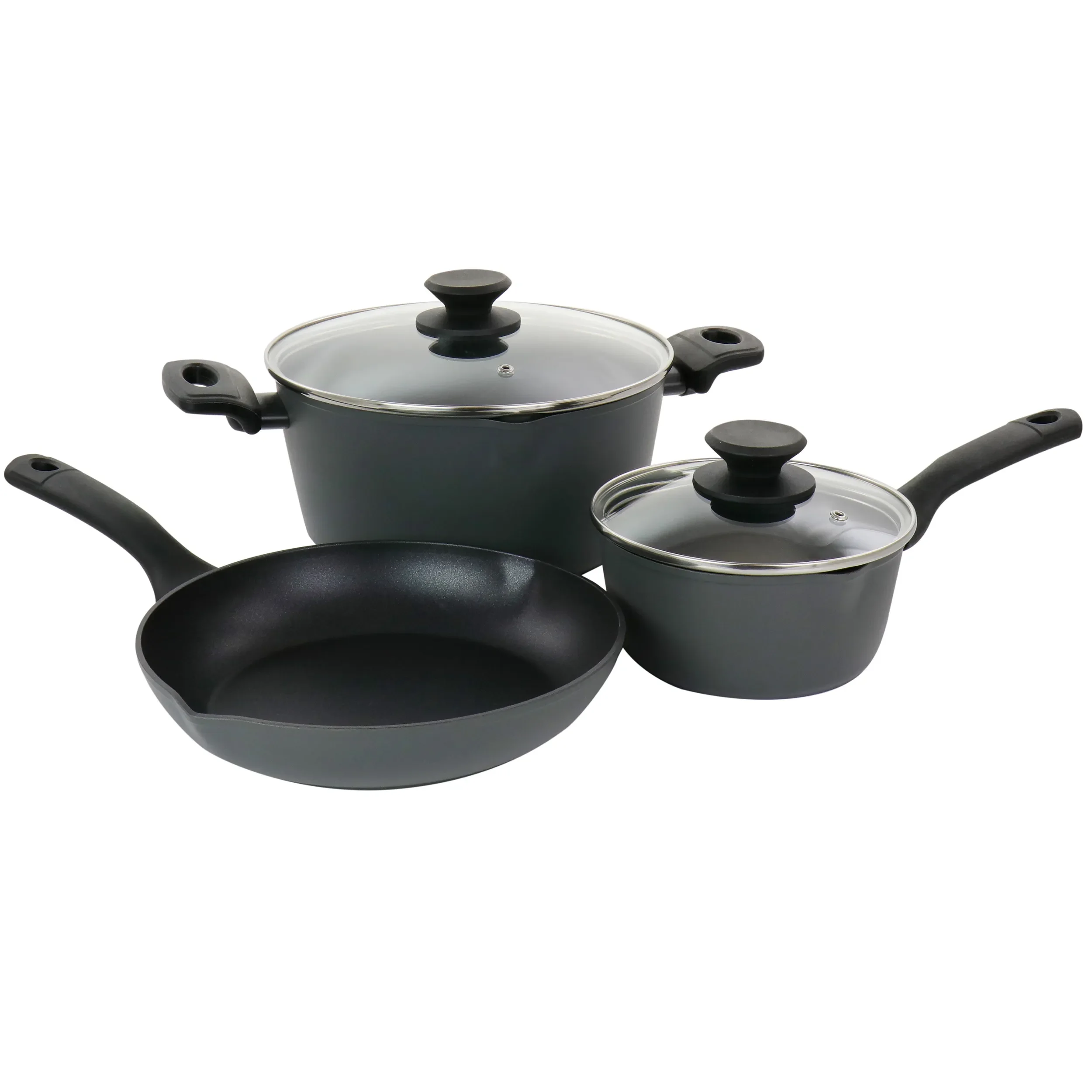 

Kingsway 5 Piece Aluminum Nonstick Cookware Set in Black