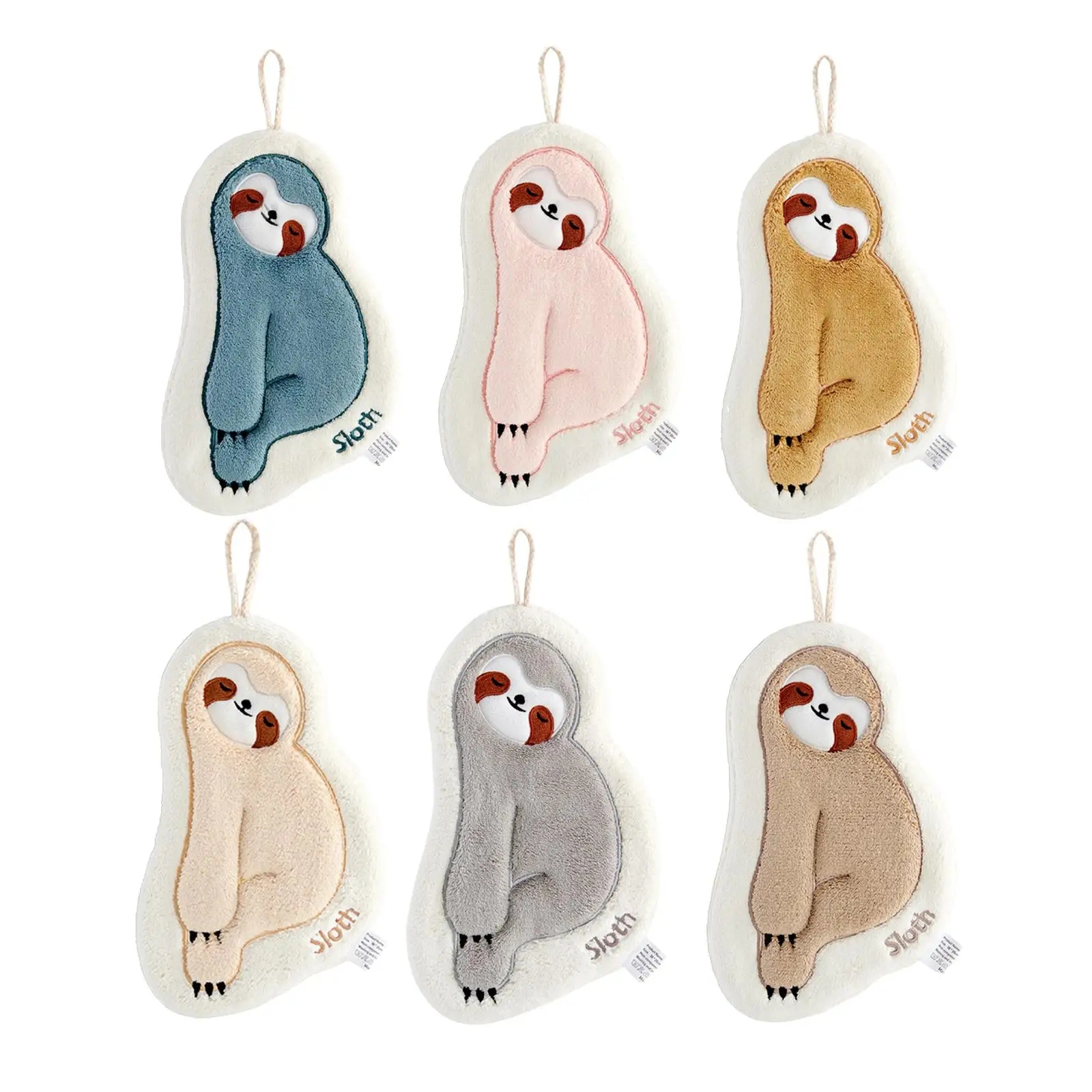 

Funny Sloth Hanging Hand Towel Kitchen Washcloths Cute Animal Hand Towels for Housewarming Gifts Bathroom Bedroom Dish Towels
