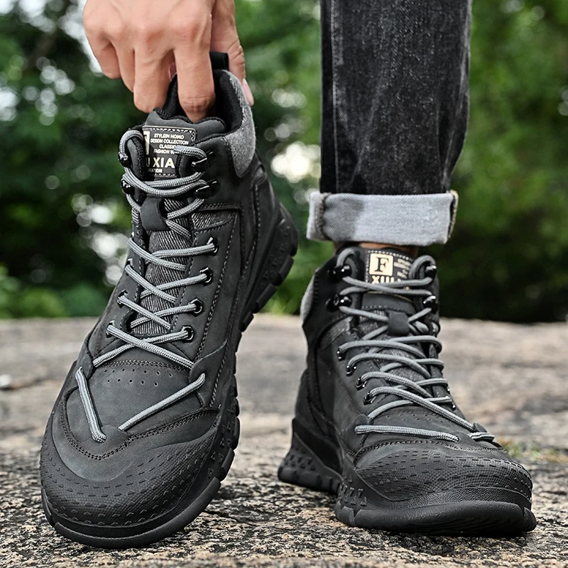 Стильная уличная походная обувь для мужчин качественные износостойкие