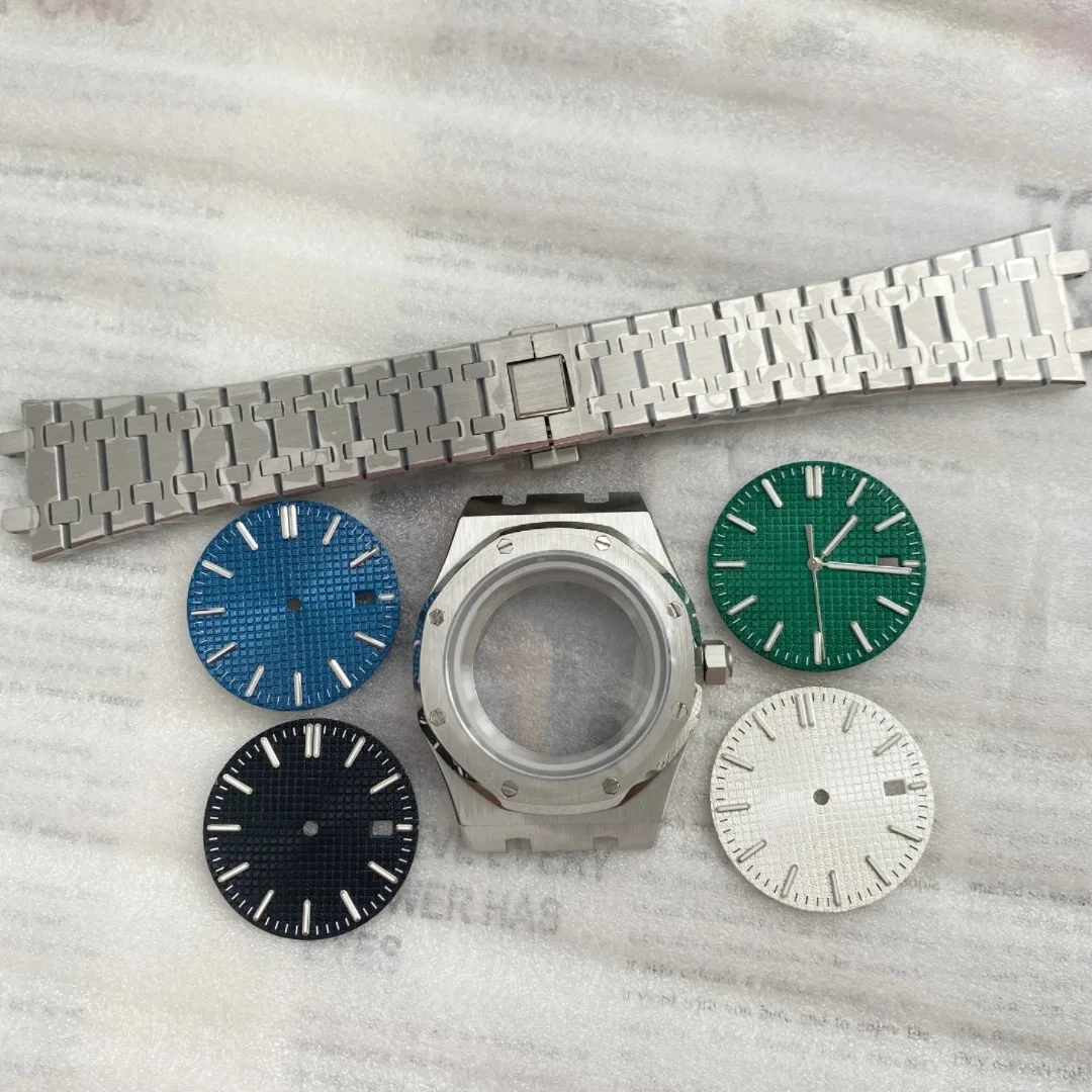 

41MM oak case sapphire modified mechanical parts NH35 movement watch case full set + dial + needle
