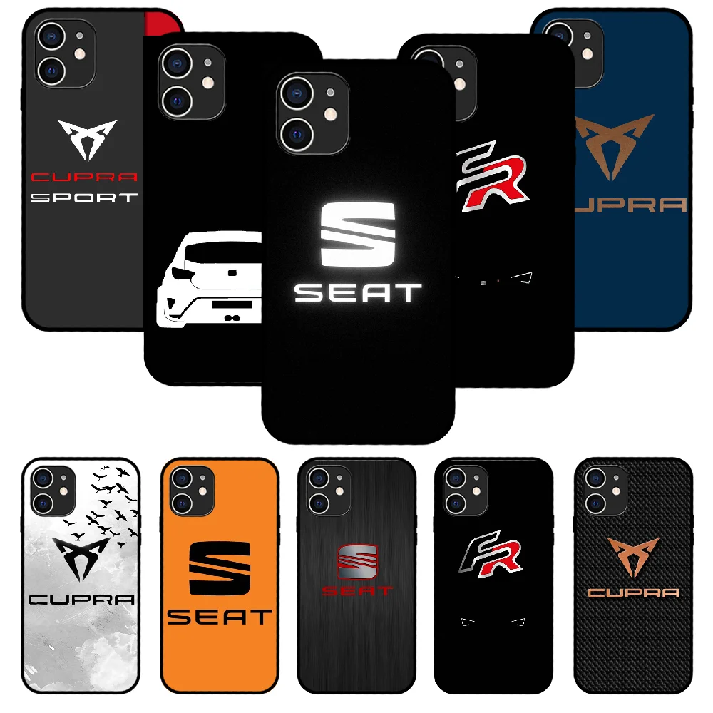

For iPhone 13 11 12 8 Plus Mini Pro X XR XS Max 4 5 7 6 6S 8 SE Phone Case Black Cover Prime Fashion Funda 3D Coque Seat car