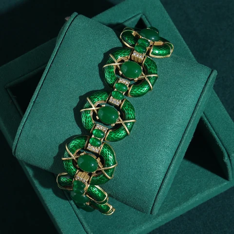 LOVE GREEN LIVE GREEN Винтажный зелёный браслет-змея из меди