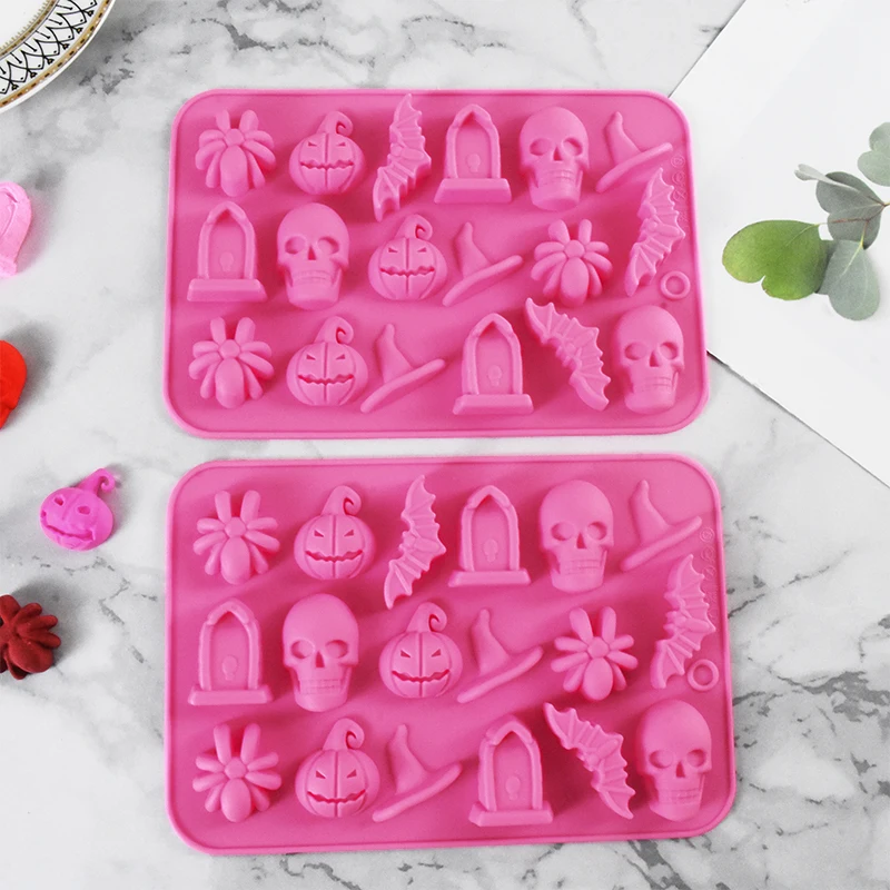 Силиконовые формы для Хэллоуина тыква паук летучая мышь череп шляпа ведьмы декор