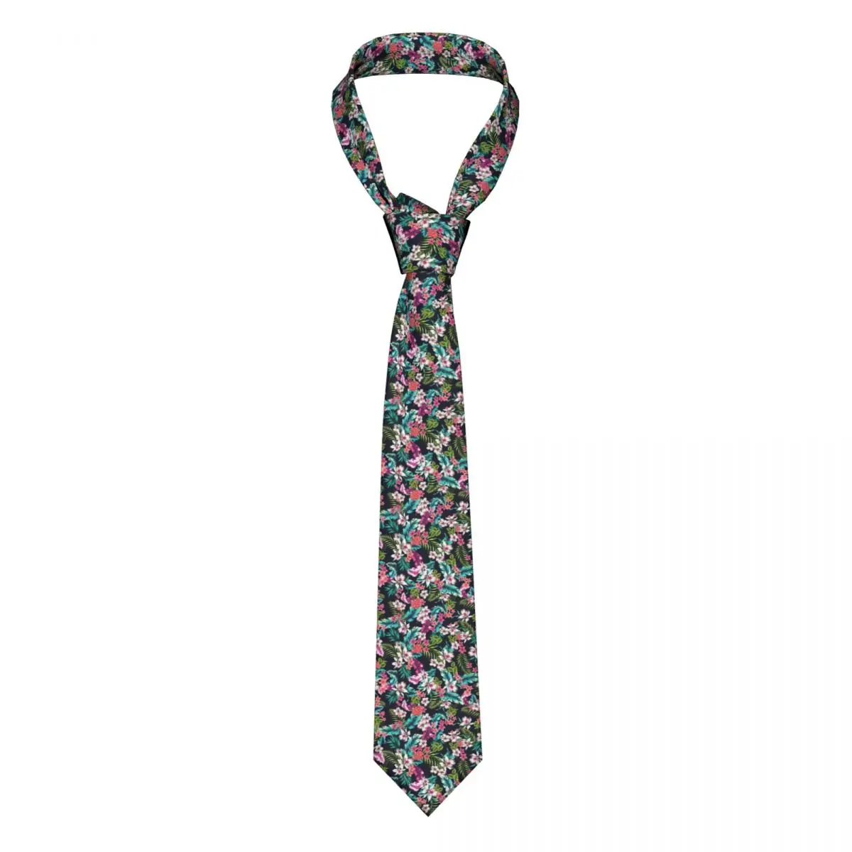 

Hawaii Flower Necktie Men Women Polyester 8 cm Tropical Floral Neck Tie for Fashion Wide Daily Wear Gravatas Wedding Business