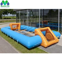 outdoor exciting inflatable human table football sport game commercial full size soap soccer field court for kids and adults