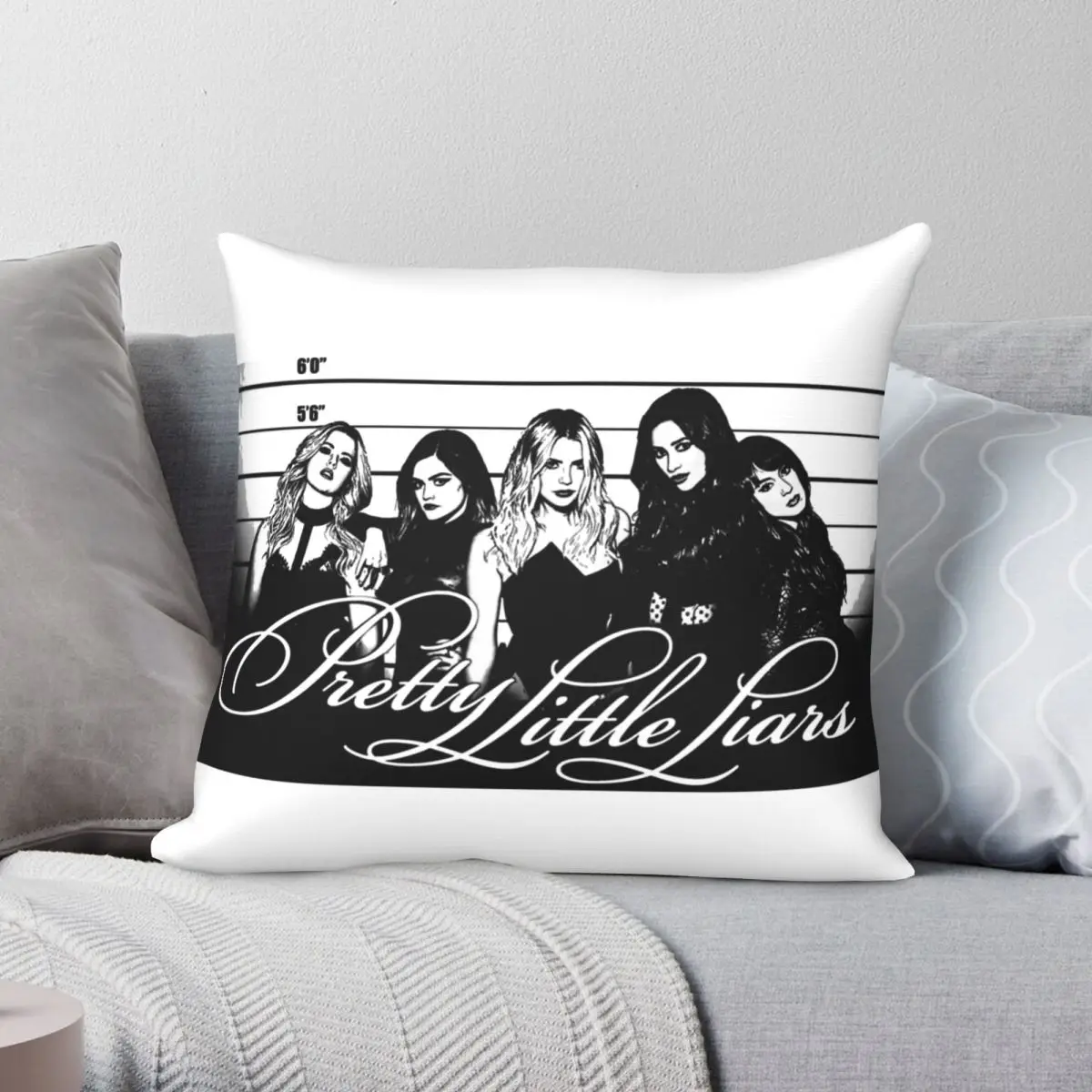 

Черно-белый квадратный чехол Pll для подушки, полиэстеровый льняной бархатный креативный декоративный чехол для подушки на молнии, чехол для...