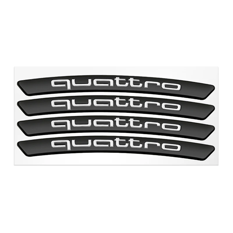 

Для Audi A3 A4 A5 A6 A7 A8 Q1 Q2 Q3 Q4 Q5 Q6 Q7 Q8 TT RS6 S5 B9 3D Стайлинг Автомобильные Колесные диски Brow алюминиевая Наклейка Автомобильные аксессуары