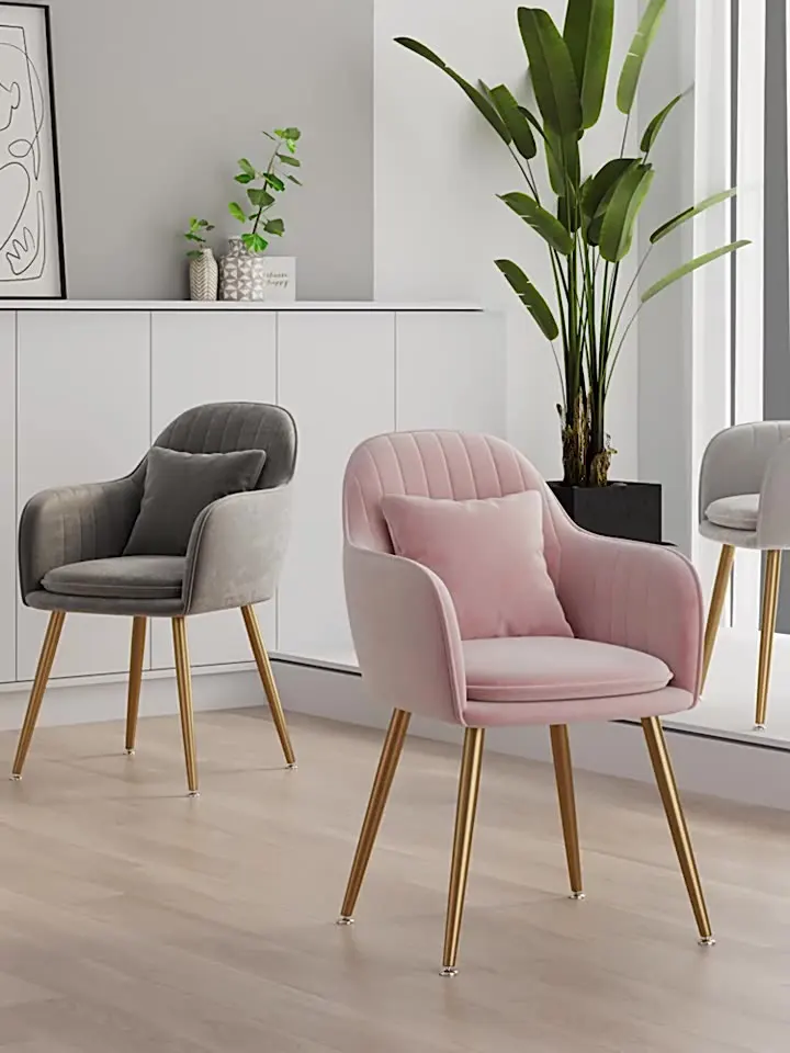 

3Hot sale black velvet chair arm modern dining chairs vanity mode golden legs sofa armchair modern for gold coffee chair