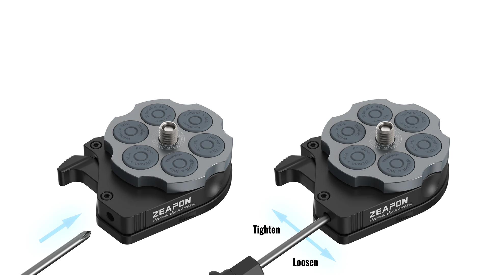 

ZEAPON Al-H1 Revolver QUICK RELEASE Plate Base Plate Clamp Tripod Screw Mount Fast Loading for DSLR Camera Slider Rail Camcorder