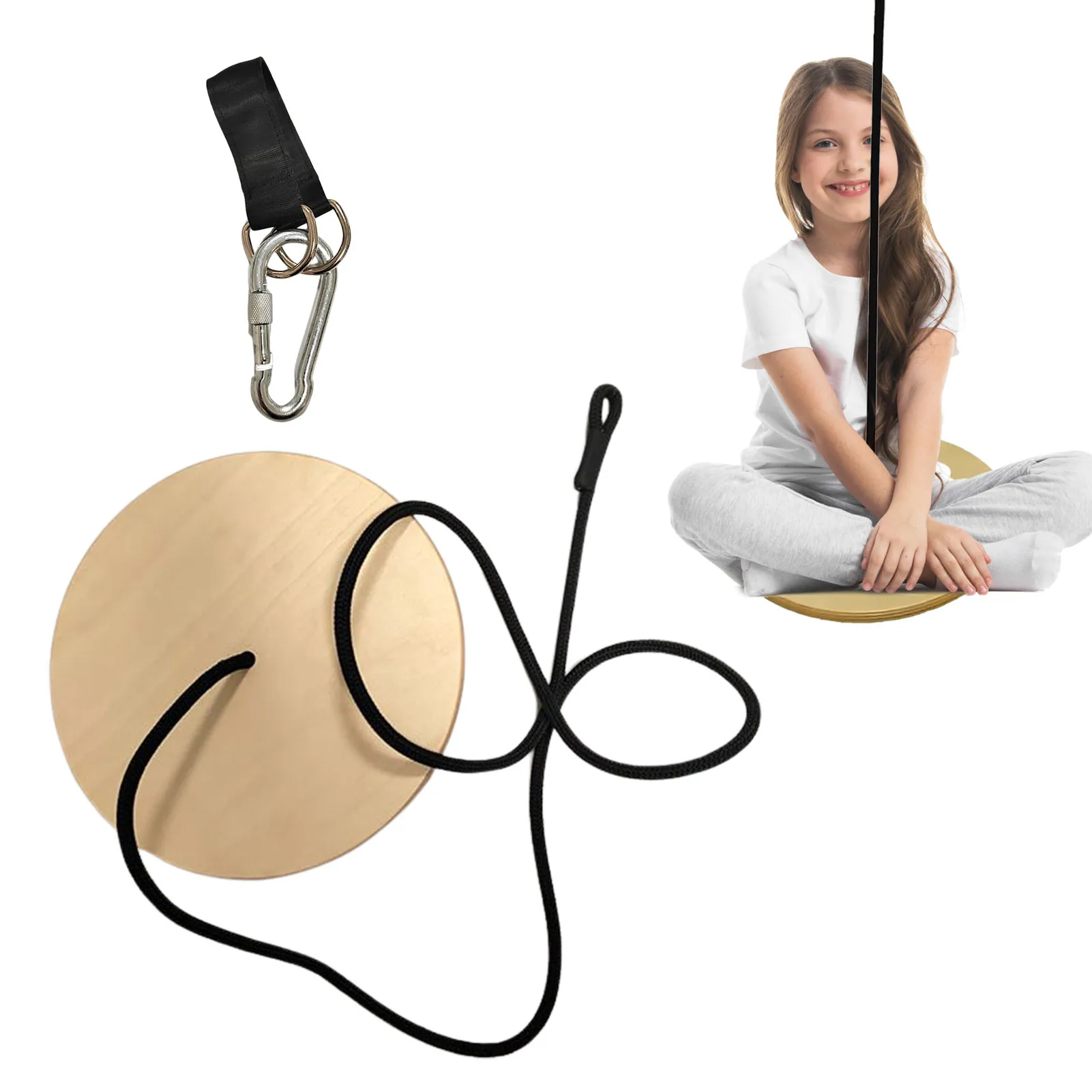 

Круглый диск, подвесное сиденье с высокой нагрузкой, подвижные Подвесные качели для детей с регулируемой веревкой, комплект аксессуаров дл...