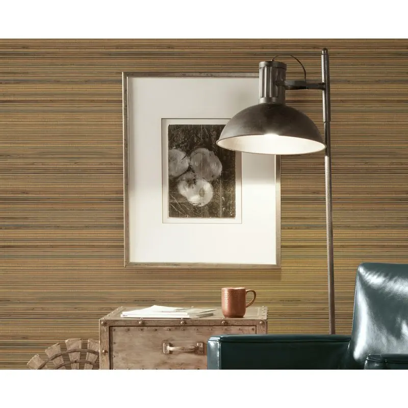 

Brown Botanical Faux Bamboo Grasscloth Peel and Stick Wallpaper