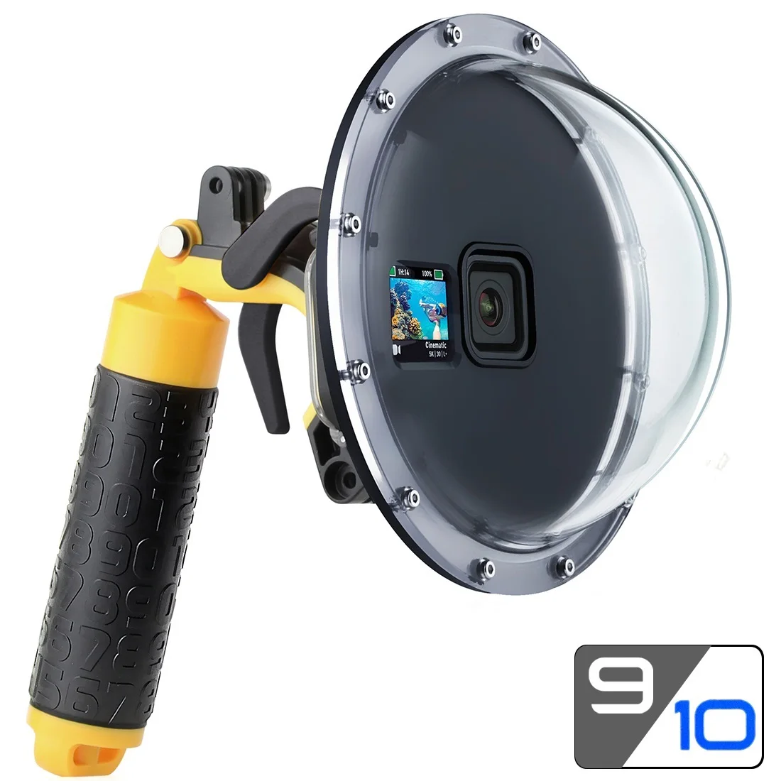 

45M Dome Port for GoPro Hero 9 10 Black Waterproof Case Diving Housing Trigger Float Grip for Go Pro 9 10 Accessories