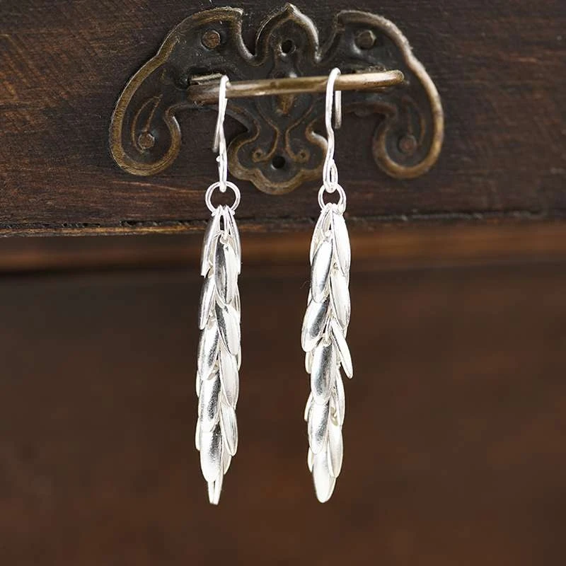 

wheat ears sterling silver fashion earrings