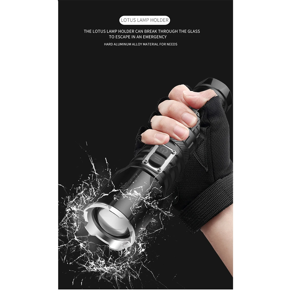 

Flashlight Outdoor Emergency Torch Zoomable Lantern Light Fishing Lamp