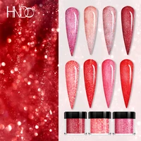 hndo 2022 new 12 color red pink nail glitter dip acrylic powder for nail art decoration manicure design pigment dust supplies