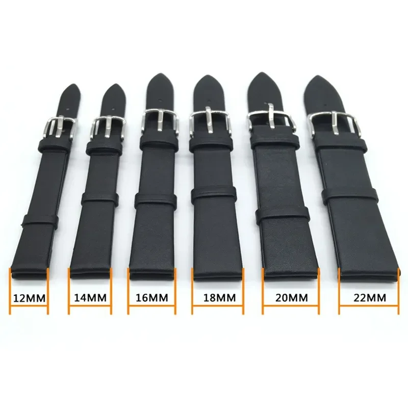 Leather Watchbands 12/14/16/18/20/22mm High Quality Wrist Belt Bracelet Brown Black Watch Replacement Bands Accessories