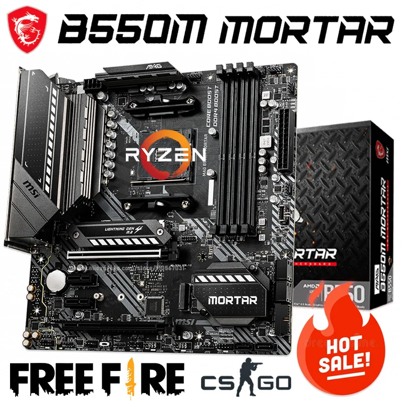 Материнская плата с разъемом AM4 MSI MAG B550M материнская 128 ГБ DDR4 PCI-E 4 0 M.2 AMD RYZEN R3 R5 ЦП