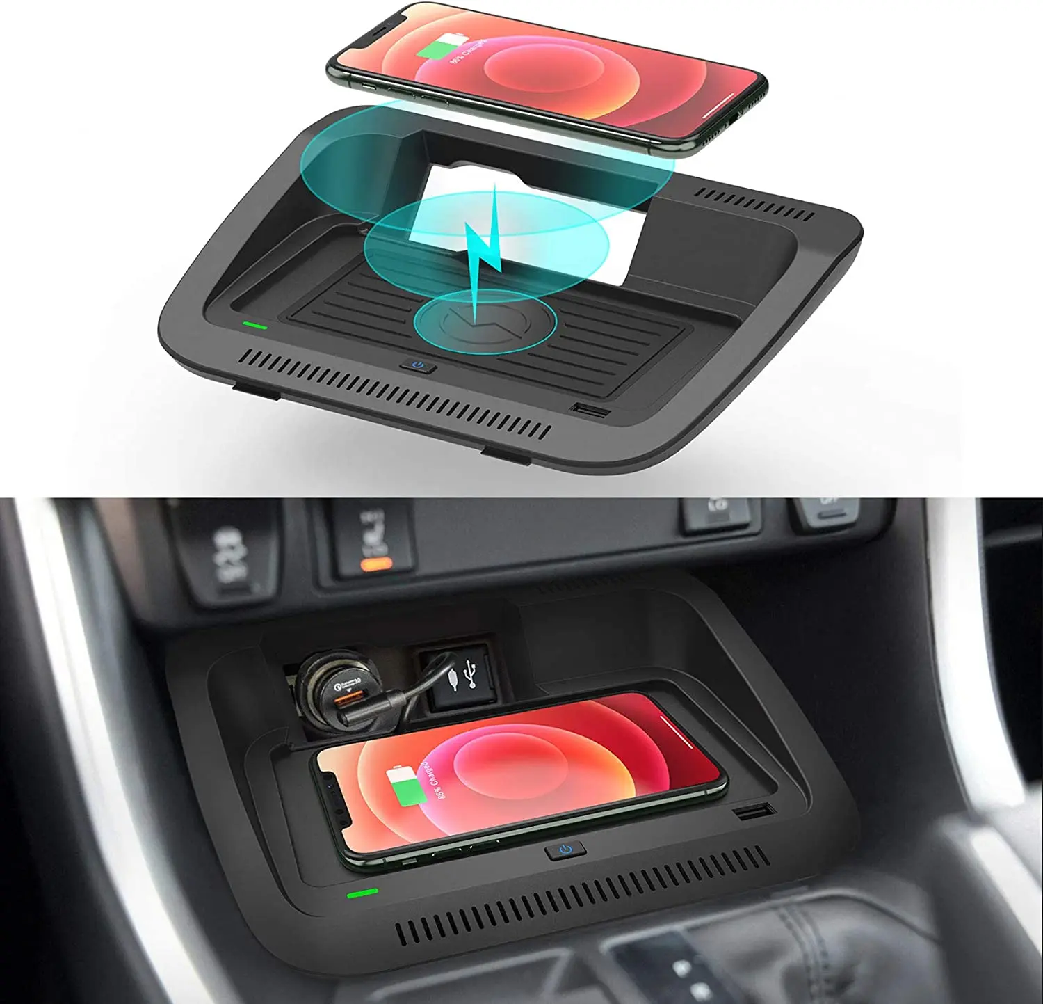 

Car Qi Wireless Charger For Toyota RAV4 2023-2019 2022 2021 2020 LE/XLE/TRD/Off-Road/XSE/SE/XSE Mat Accessories