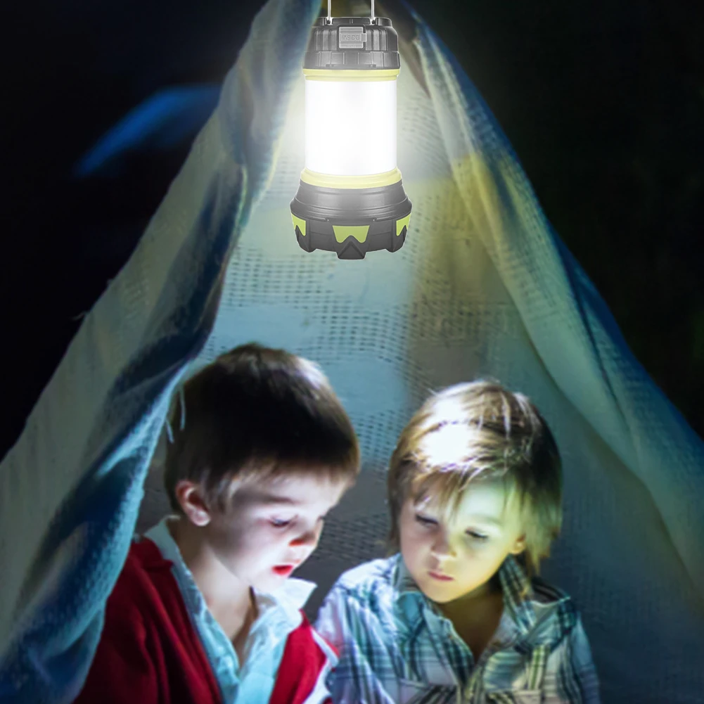 

LED Camping Lamp Rechargeable Portable Hand-held Flashlight 6 Modes 3600mAh Battery Waterproof for Hiking Travel Emergency