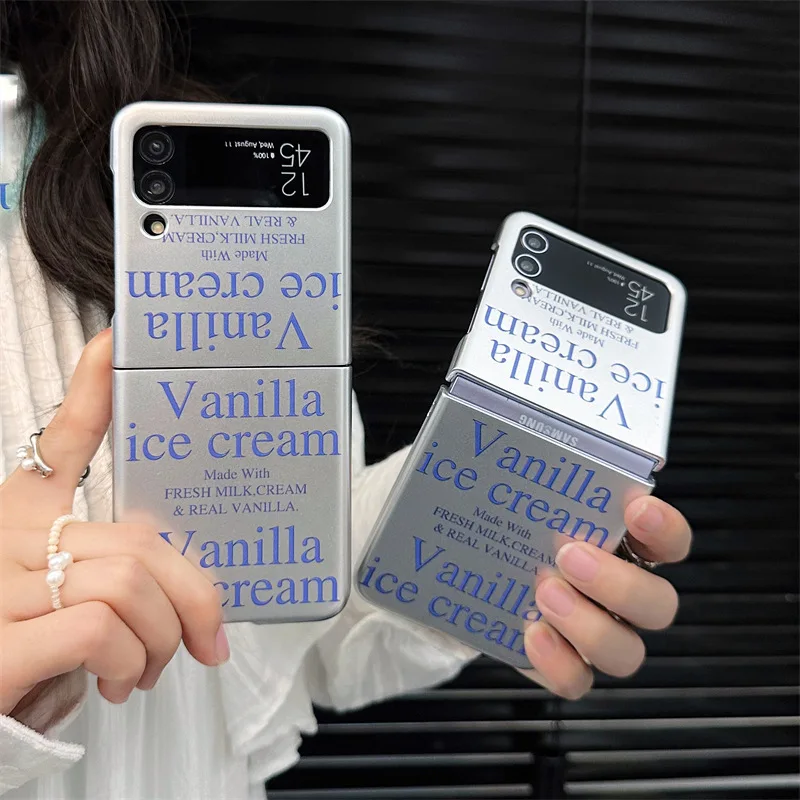

Fashion Silver Phone Case for Samsung Galaxy Z Flip 3 Z Flip 4 Hard PC Back Cover for ZFlip3 ZFlip4 Case Shell