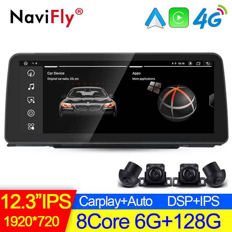 Автомобильный радиоприемник на Android 11 с экраном 12 3 дюйма для BMW 4 серии F30 F32 F34 F36