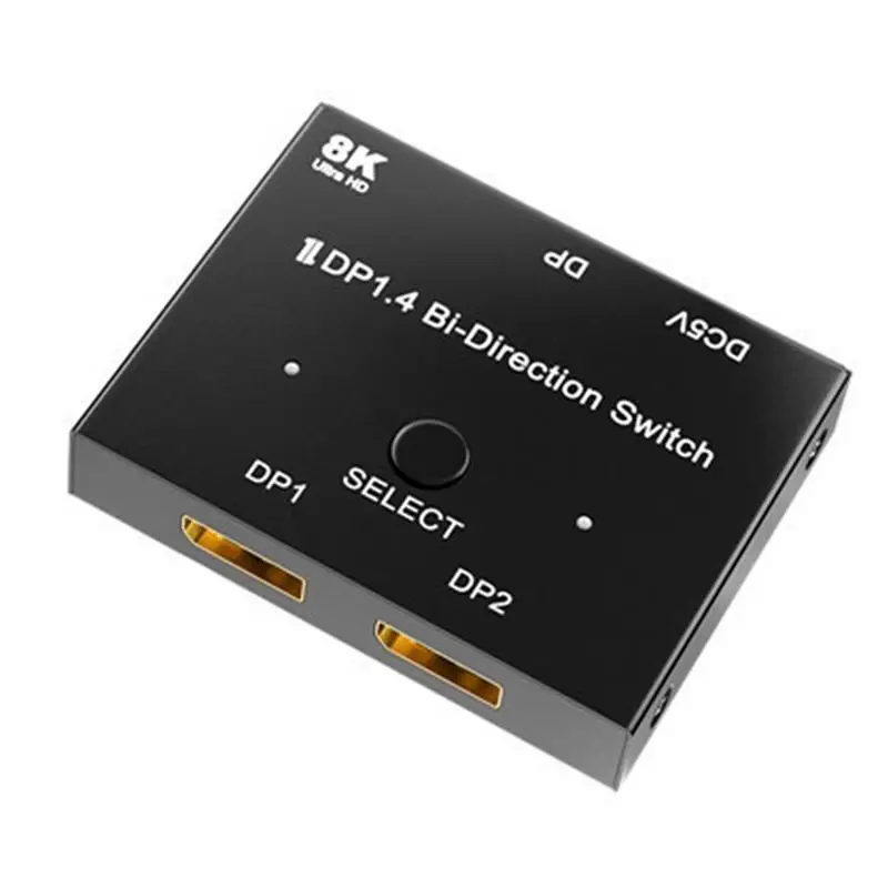 

Двунаправленный коммутатор DP 1,4, Видео Аудио адаптер 8k30hz 4k120hz 2k144hz Displayport конвертер, 2 источника Displayport на 1
