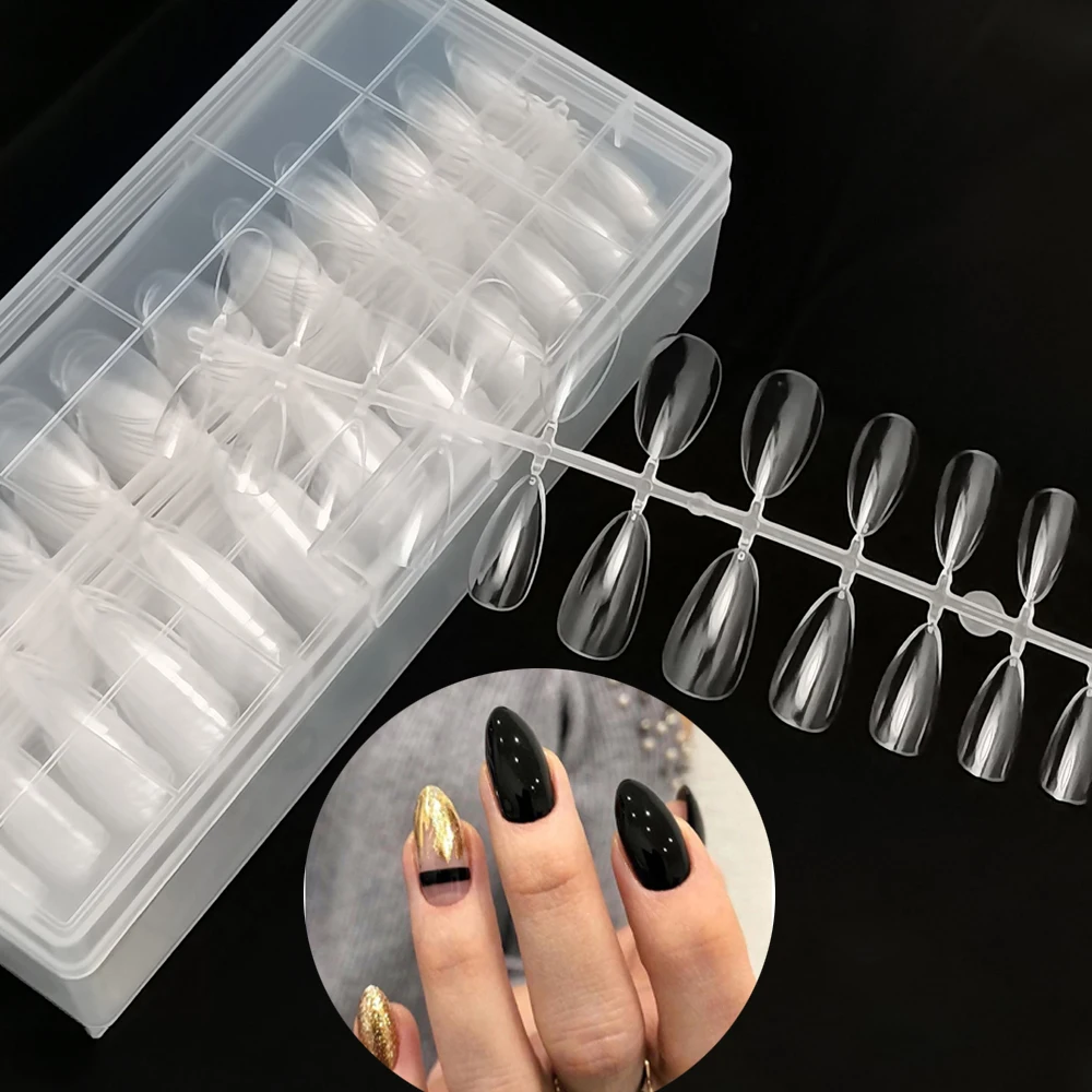 

480/120pcs False Nails Tips Artificial Press on Nails Coffin Stiletto Almond Square Nail Art Tips Manicure Tool Fake Nail Kits