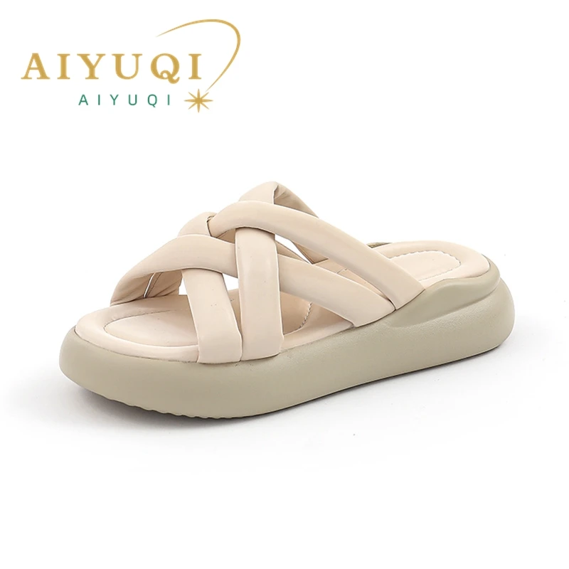 AIYUQI Slippers Women Flat 2023 Summer New Slippers Women Outerwear Fashion Beach Women's Slippers