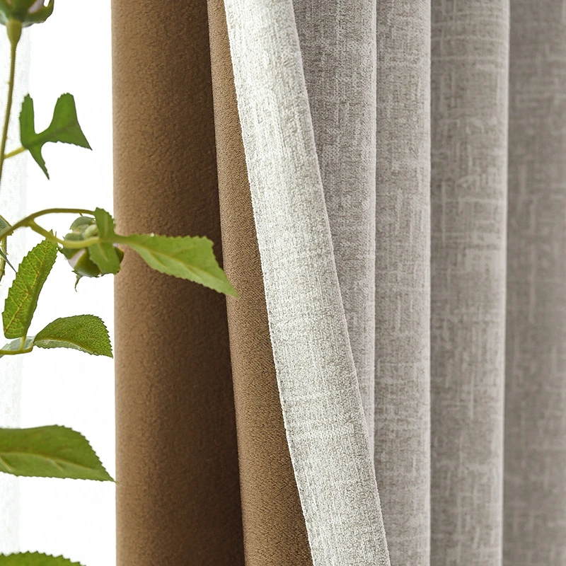 

Современная простота, двойные жаккардовые синельные утолщенные изоляционные плотные шторы для гостиной, спальни, двери, эркера, шторы